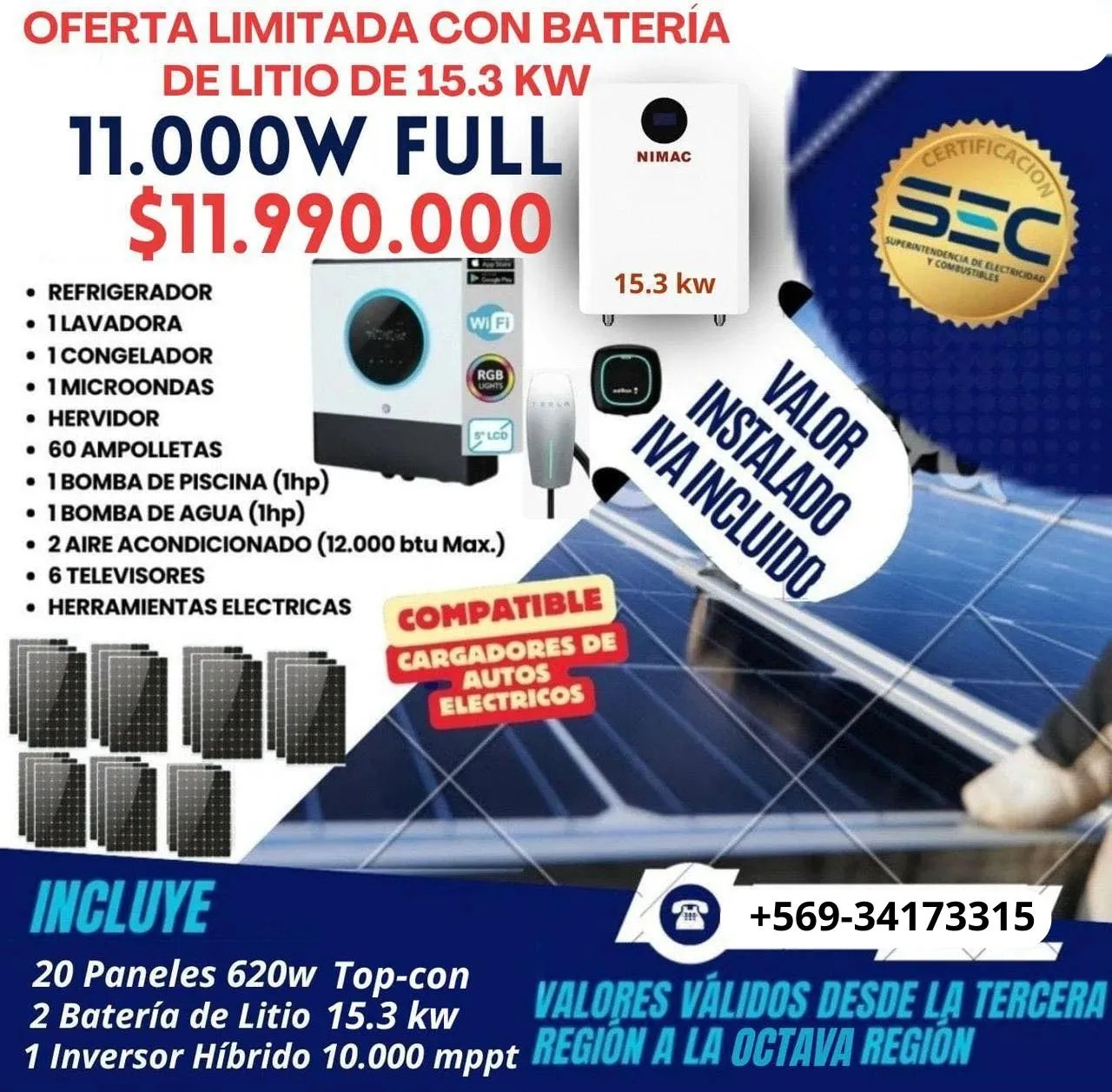 Paneles Solares - 11.000W-FULL